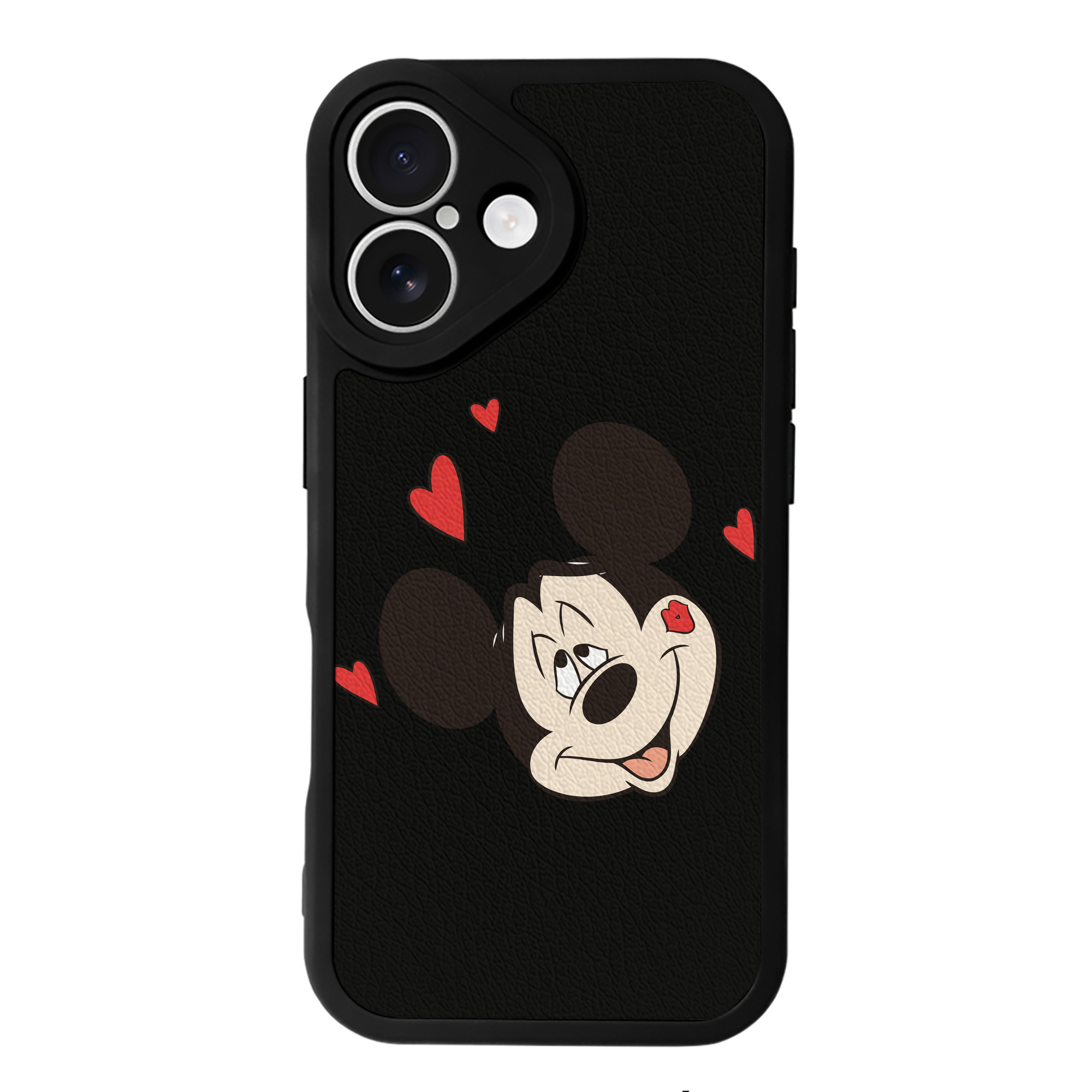 （画像用） ミッキーマウス Mickey Mouse 【iPhone 16シリーズ対応】シリコンスマホケース（レザー調） 材質：シリコン